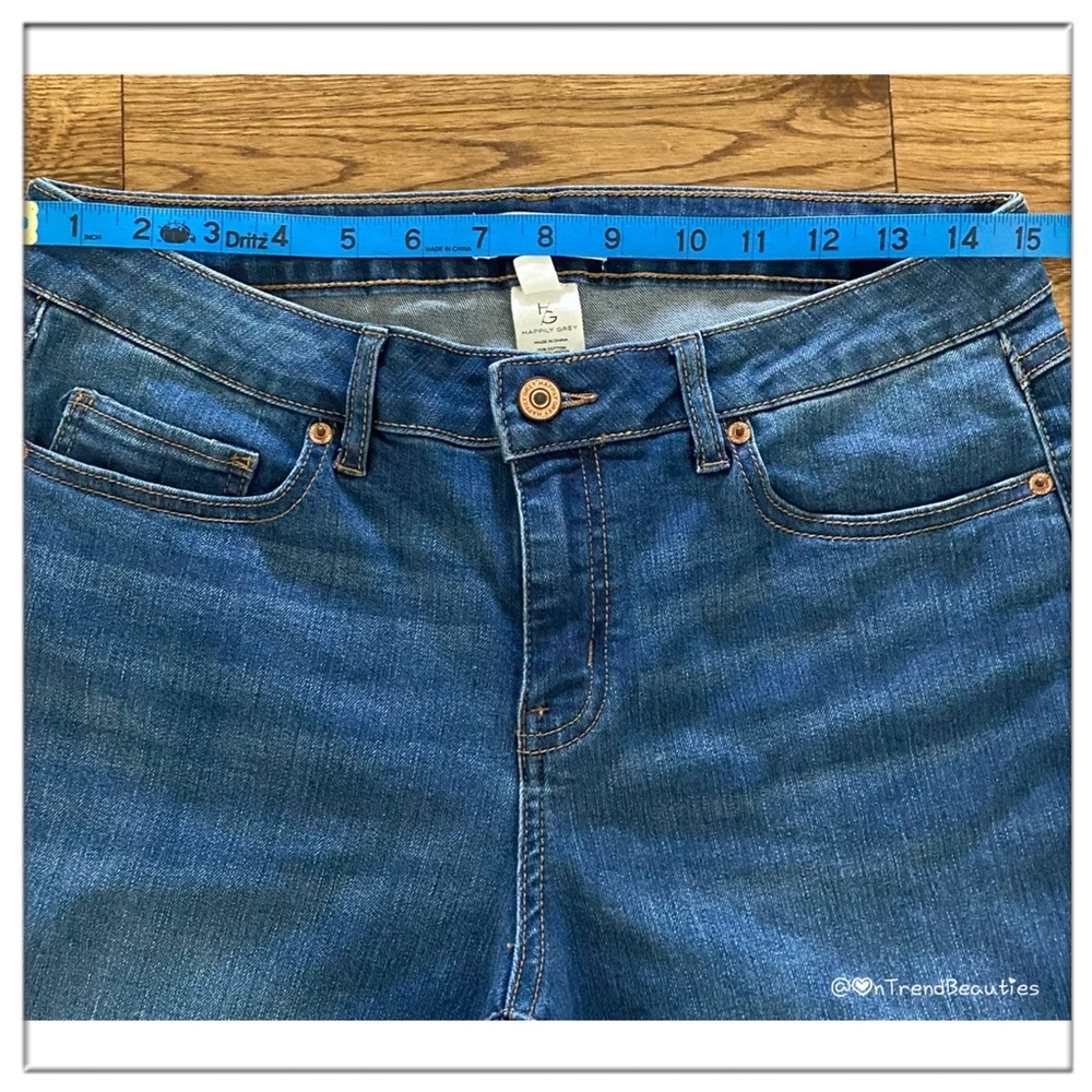 Versatile Happily Grey Flare Dark Wash Blue Jeans - Picture 11 of 13